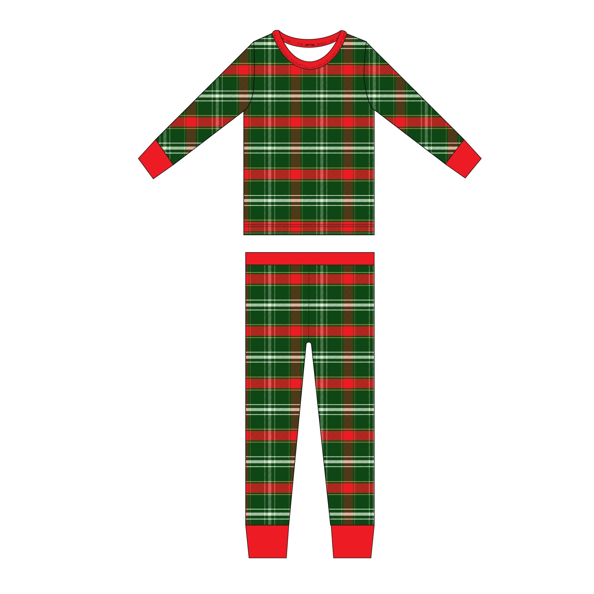 Christmas Plaid Long Sleeve Set