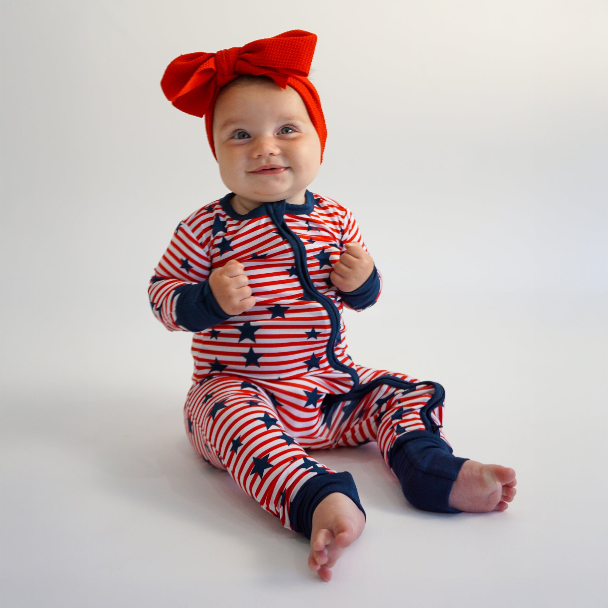 Stars & Stripes Zip Romper