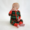 Christmas Plaid Zip Romper
