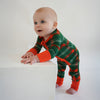 Christmas Plaid Zip Romper